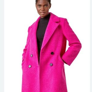 BCBGMaxAzria Pink Double-Breasted Coat